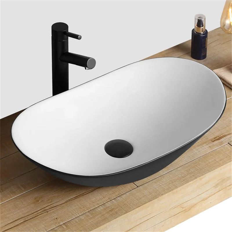 Aufsatzwaschbecken Royal Black White 62,5x36cm