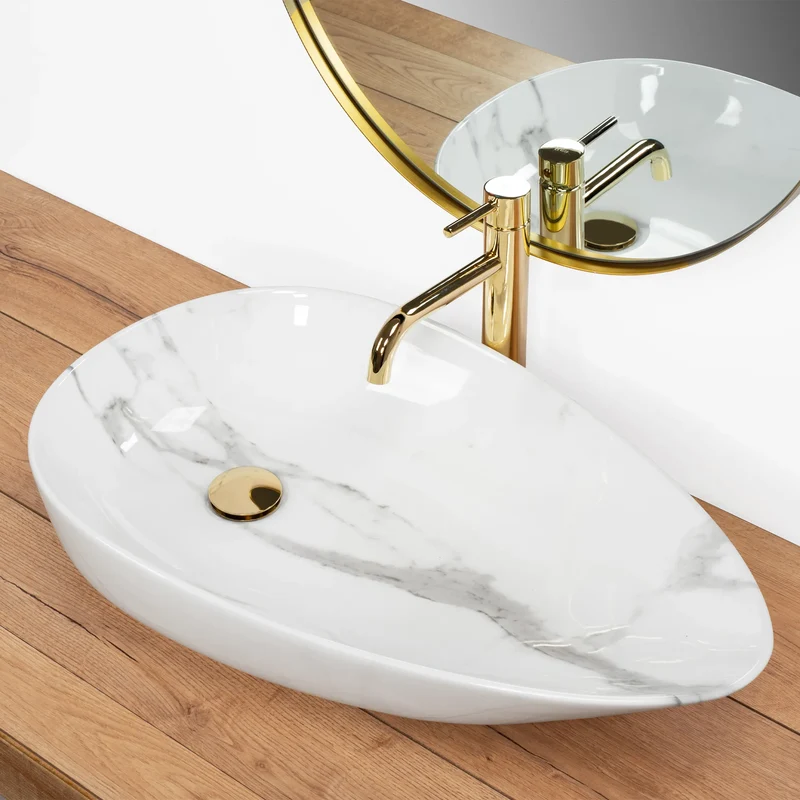 Aufsatzwaschbecken Greta Bianco Shiny 65cm