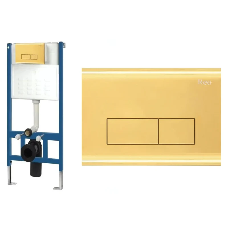 Vorwandelement mit Spültaste H Gold