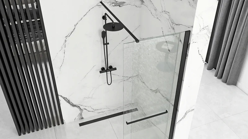 Walk In Duschwand Cortis Black 100-120cm