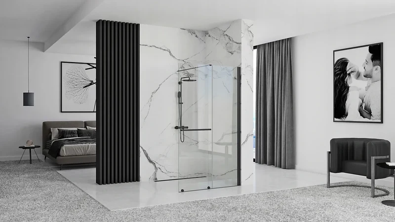 Walk In Duschwand Cortis Black 100-120cm