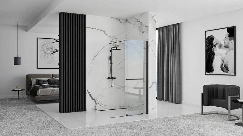 Walk In Duschwand Cortis Black 100-120cm