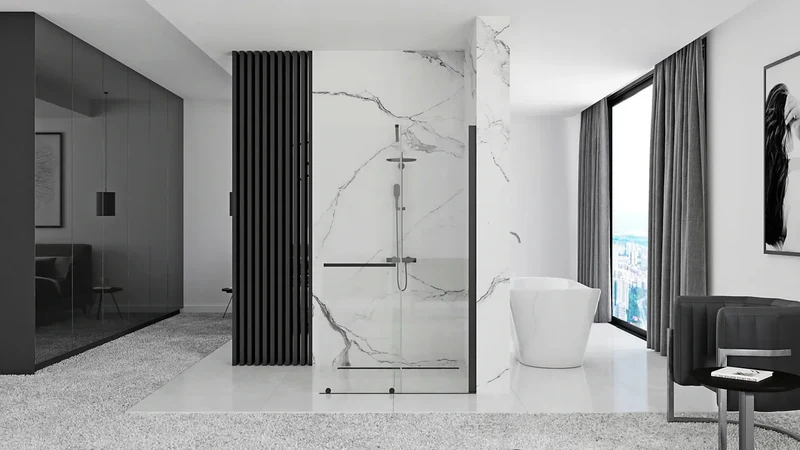 Walk In Duschwand Cortis Black 100-120cm