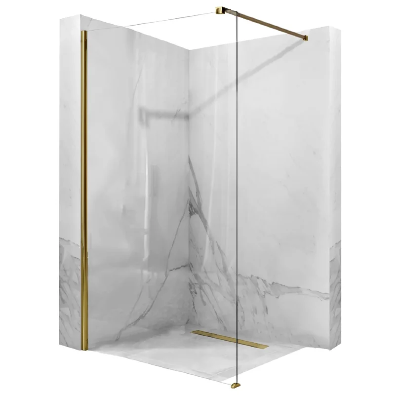Walk In Duschwand Aero Gold Matt 90-120cm