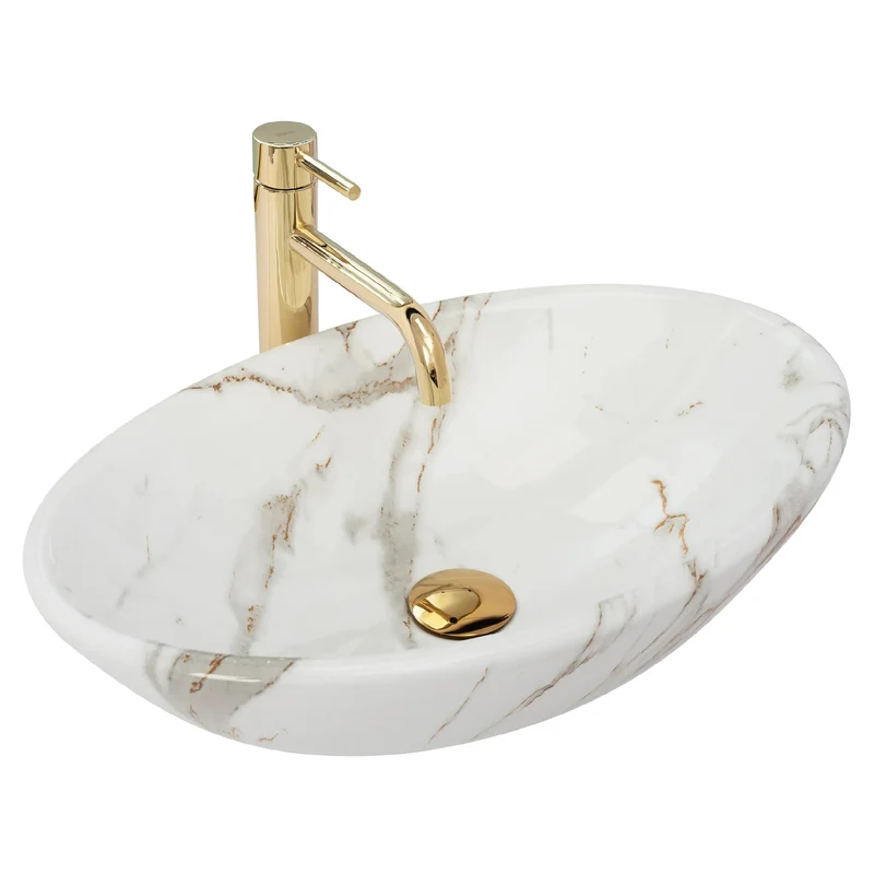 Aufsatzwaschbecken Pamela Shiny Aiax 53x33cm