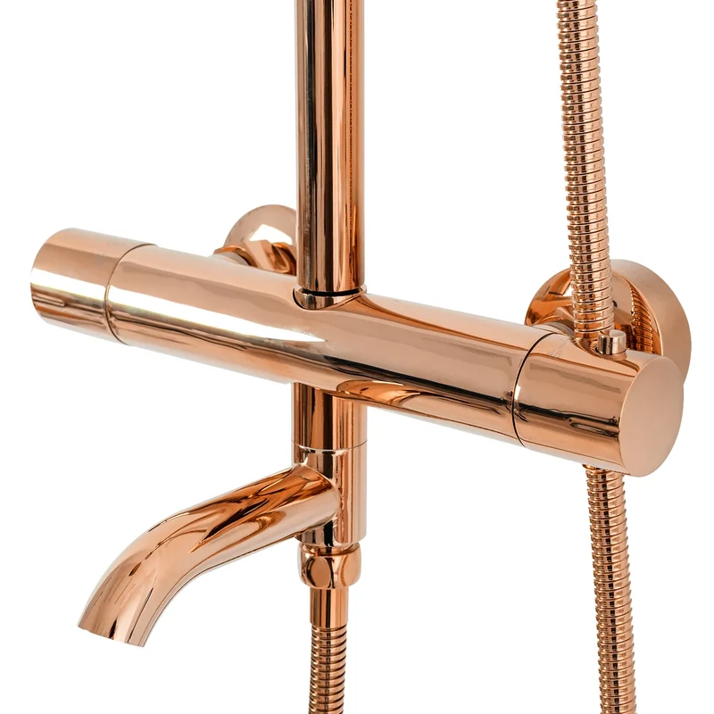 Dusche mit Wannenauslauf Lungo Rosé Gold