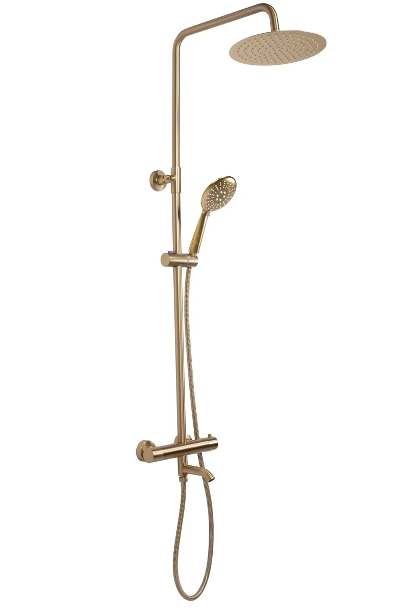 Dusche mit Wannenauslauf Lungo Gold Matt (mit Thermostat)