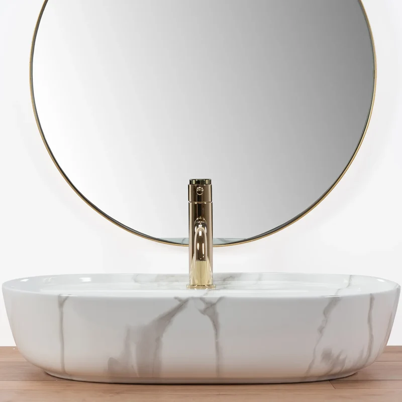 Aufsatzwaschbecken Aura Shiny Marmor 61x41cm