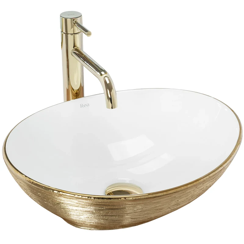 Aufsatzwaschbecken Sofia Brushed Gold 41x34,5cm