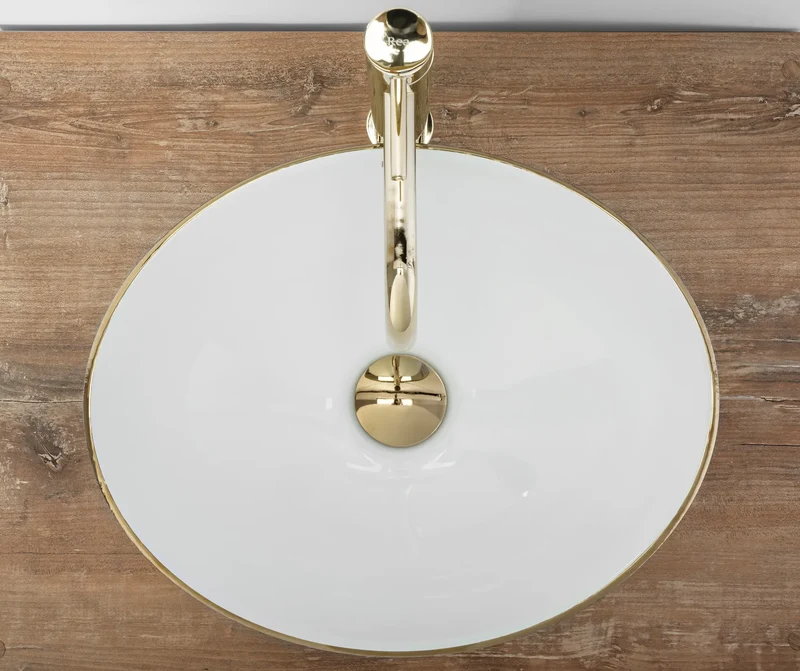 Aufsatzwaschbecken Sofia Brushed Gold 41x34,5cm
