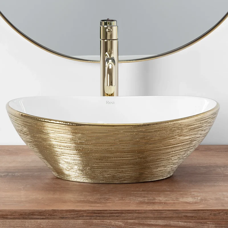 Aufsatzwaschbecken Sofia Brushed Gold 41x34,5cm