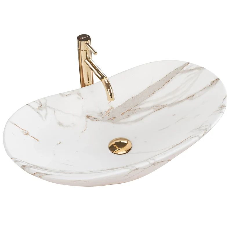 Aufsatzwaschbecken Royal Marmor Matt 60,5x36cm