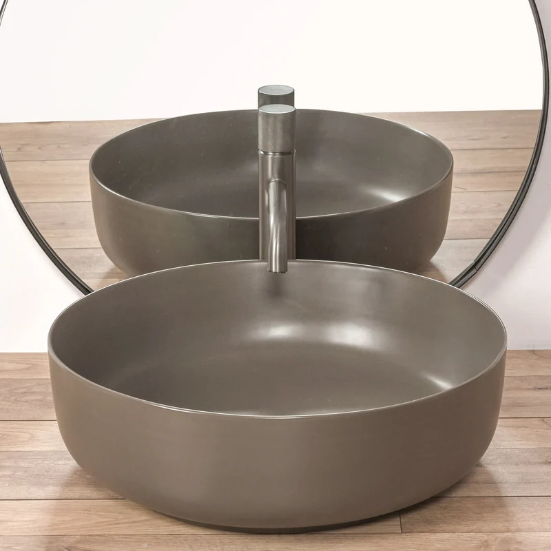 Aufsatzwaschbecken Elma Grey Matt ∅ 45cm
