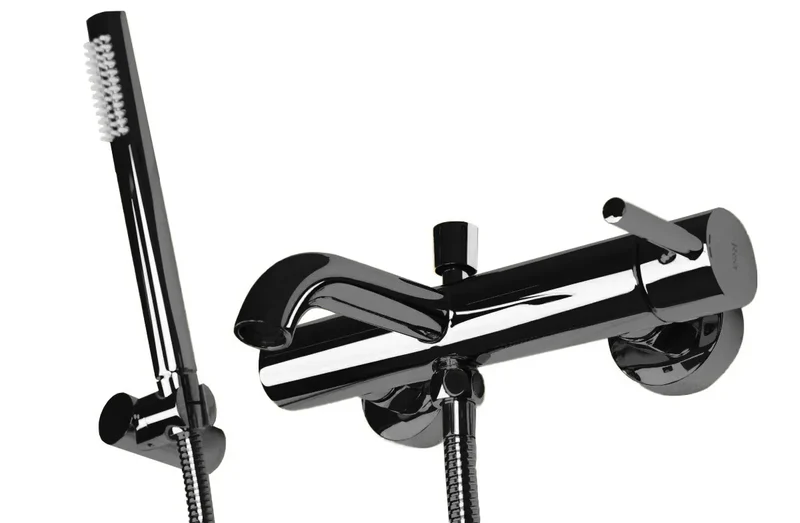 Badewannenarmatur Lungo Black Metallic