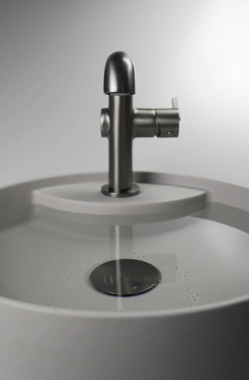 DEANTE Silia Waschtischarmatur mit seitlichem Hebel // Titanium // BQS-D24M