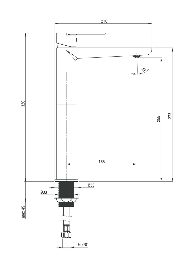 DEANTE Alpinia Waschtischarmatur Hoch // Chrom // BGA-020K