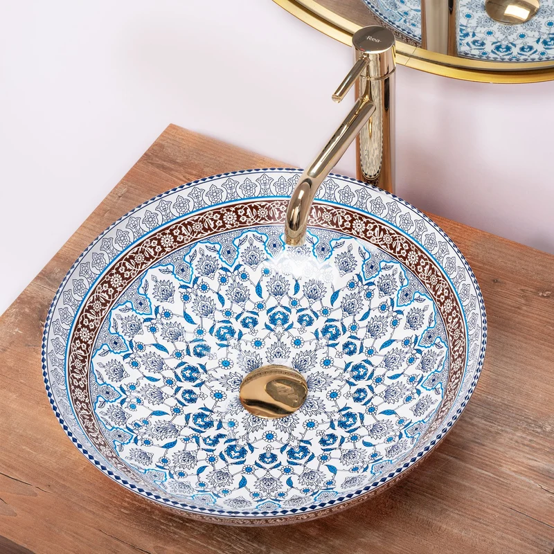 Aufsatzwaschbecken Arte Blau ∅ 40cm