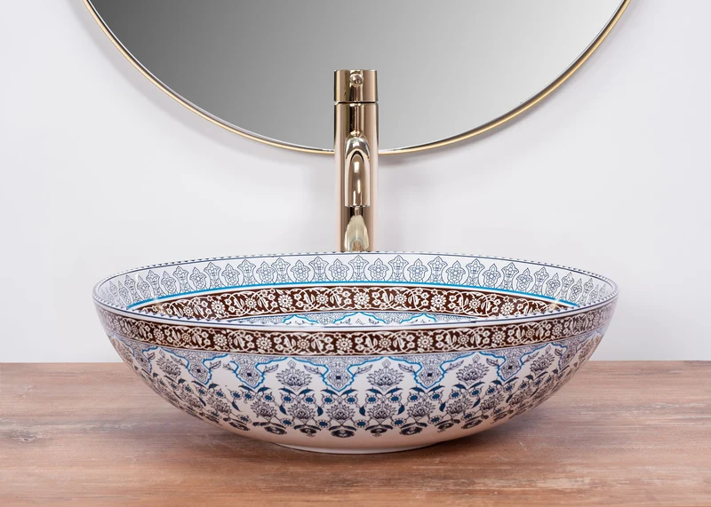 Aufsatzwaschbecken Arte Blau ∅ 40cm