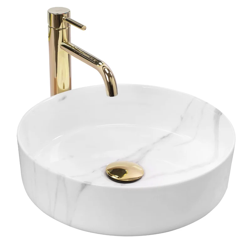 Aufsatzwaschbecken Sami Marble Poliert Ø 36,5cm
