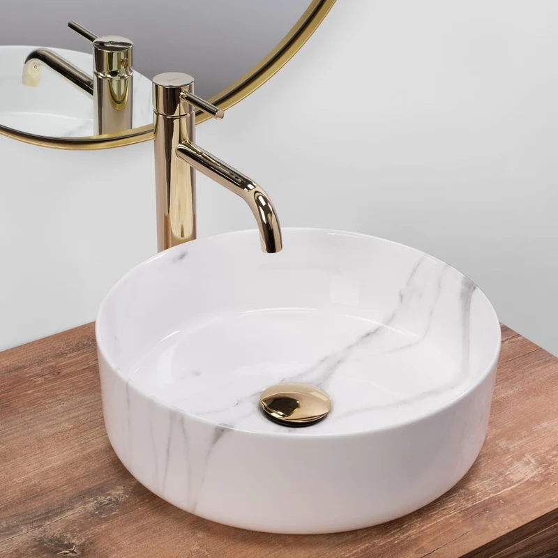 Aufsatzwaschbecken Sami Marble Poliert Ø 36,5cm
