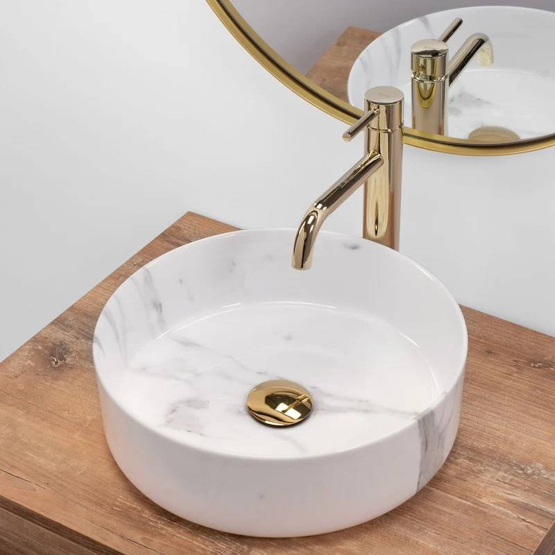 Aufsatzwaschbecken Sami Marble Poliert Ø 36,5cm
