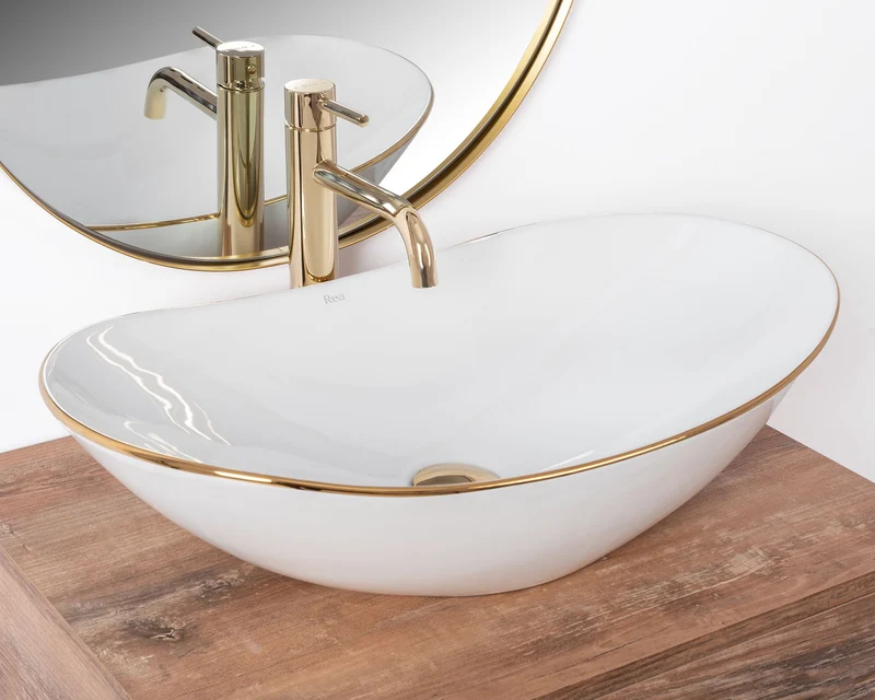 Aufsatzwaschbecken Royal Goldrand 62,5x36cm