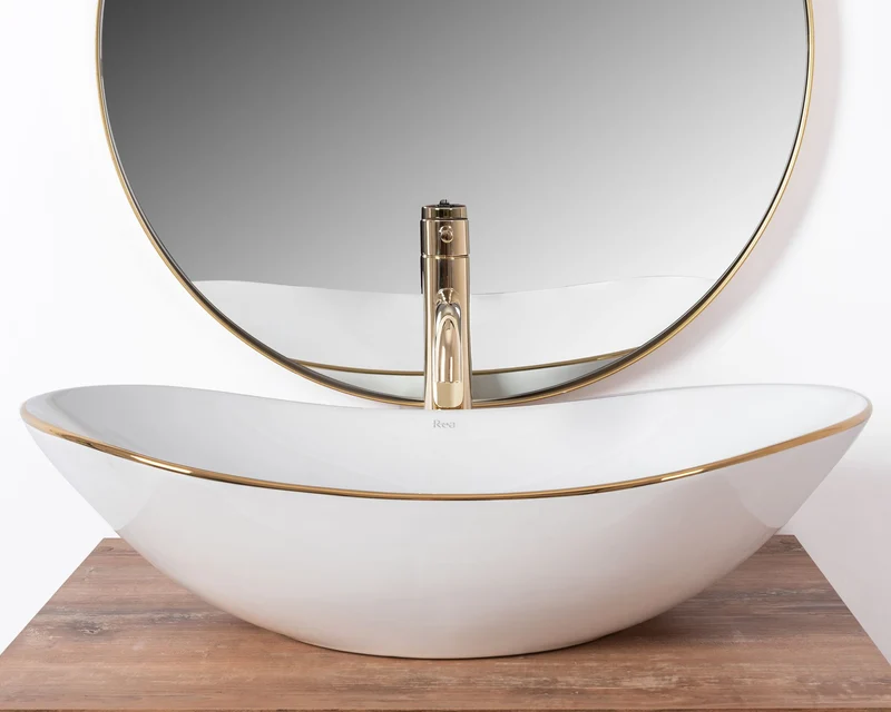 Aufsatzwaschbecken Royal Goldrand 62,5x36cm