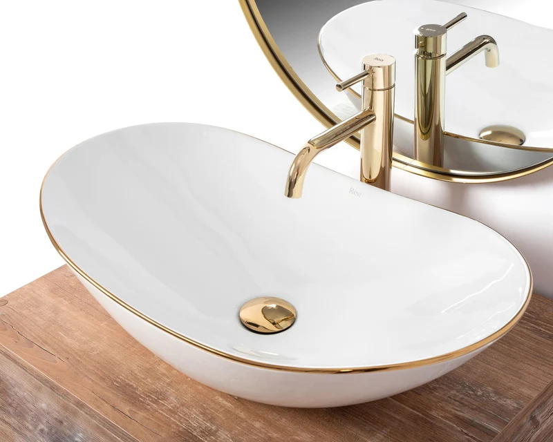 Aufsatzwaschbecken Royal Goldrand 62,5x36cm